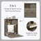 Floating Vanity Desk with Mirror and Lights Small Wall Mounted Makeup Set with Storage Gray Farmhouse Dressing Table for Tiny Space